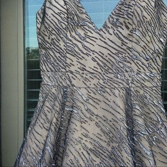 Jovani Silver Glittery A-Line Prom Dress - Picture 6 of 8